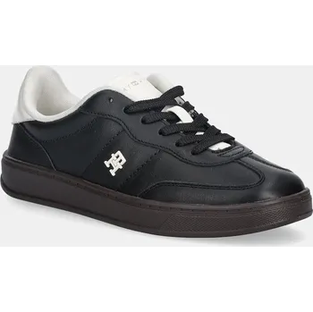 Pánská obuv Kožené tenisky Tommy Hilfiger TH HERITAGE SNEAKER SHINY FW0FW08823 černá 99X, EUR 36