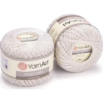 Příze YarnArt Příze Violet lurex 20000 - bílá-zlatá