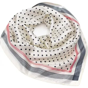 Šátek Fennysun Inc. Šátek saténový - černobílý s puntíky