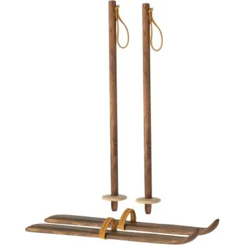 Dřevěná hračka Dřevěné lyže a hůlky pro myšky Maileg