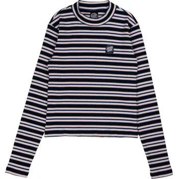 SANTA CRUZ triko - Opus Dot Mock Neck LS Top Multi Stripe (MULTI STRIPE) velikost: 12