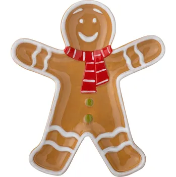 Talíř Bloomingville, Talíř na svačinu Ginnie, perníkový panáček, 18 cm - Formadore