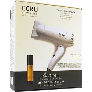 Fén Ecru New York Travel Hair Dryer + BONUS Silk Nectar Serum 40ml