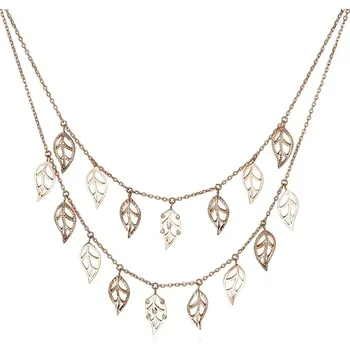 Náhrdelník Náhrdelník dvojitý Brosway (Dvojitý řetízek s přívěsky rose gold)