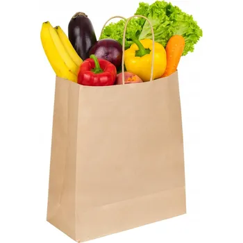 Nákupní taška Papírová nákupní taška hnědá 32x17x38cm se stáčeným uchem - RAVI