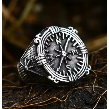 Prsten Prstýnek kompas - ocelový