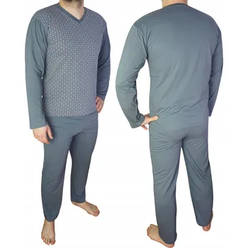 Pánské pyžamo Pánské pyžamo bavlněné, dlouhý rukáv, dlouhé kalhoty, polská výroba, velikost 5XL