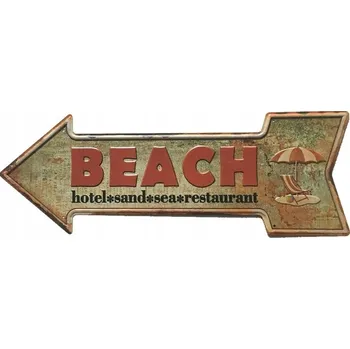 Obraz Plechová cedule Beach