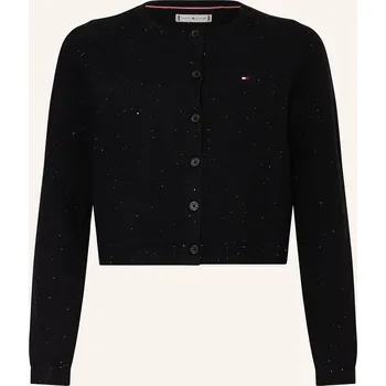 Dámský svetr Tommy Hilfiger Dívčí Pletený Kardigan S Flitry, černá, 176
