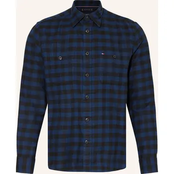 Pánské oblečení Tommy Hilfiger Pánská Košile Regular Fit, černá / modrá, 40