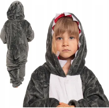 Chlapecké pyžamo Dětské pyžamo Kigurumi Onesie Šedý kostým Žralok 135-145 cm