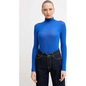 Tričko s dlouhým rukávem Tommy Hilfiger modrá barva, s pologolfem, WW0WW48268 57X, vel. XXXL