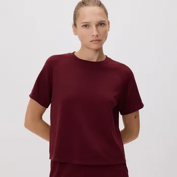 Reserved - Tričko ze směsi modalu - hnědá - 565GA-83X - 565GA-83X-S