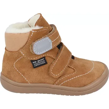 Dívčí tenisky Jonap zimní barefoot boty B5 skořicové - vlna 24