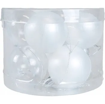 Vánoční ozdoba Sada průhledných koulí (8 ks) – perleťová