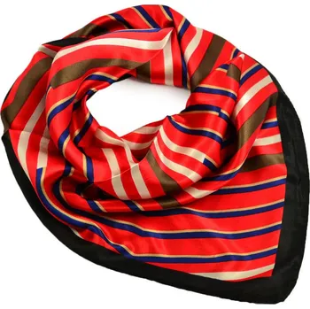 Šátek Fennysun Inc. Šátek saténový - červeno-černý s pruhy