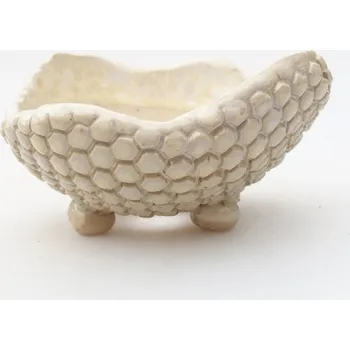Květináč Keramická Skořápka 8,5 x 8,5 x 5 cm béžová