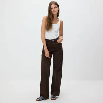 Dámské džíny Reserved - Džíny wide leg - hnědá - 620GT-88J - 620GT-88J-42