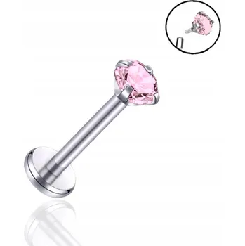 Náušnice Titanový labret sirkonový náušnice 1,2/8/4