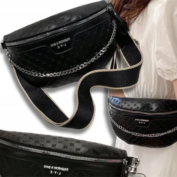 Kabelka Taška kabelka přes rameno EdiBazzar eko kůže černá