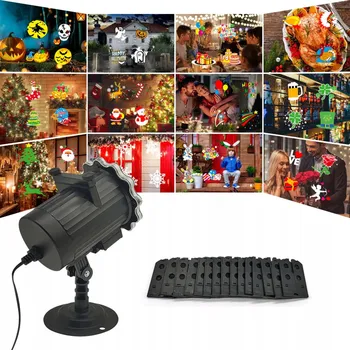 Projektor LED Projektor Halloween + Vánoce symboly 16 animací