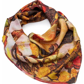 Šátek Fennysun Inc. Oboustranný šátek - hnědo-červený s potiskem