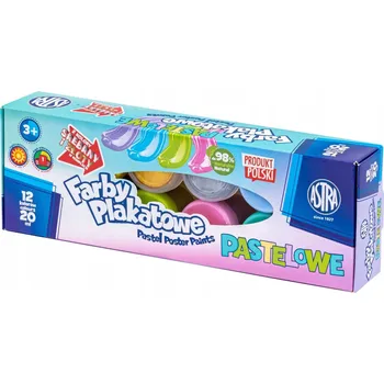 Vodová barva ASTRA Temperové barvy 12x20ml pastelové (metalické)