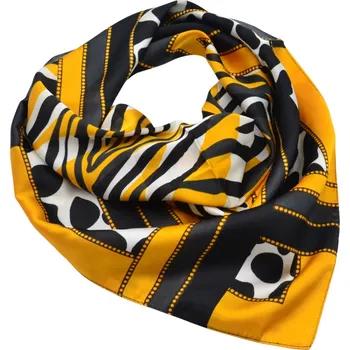 Šátek Šátek - černo-zlatý se zvířecím potiskem
