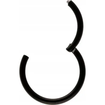 Náušnice Černý KROUŽEK CLICKER (KLÍKAČKA) OCEL 316L 1,2/8 mm