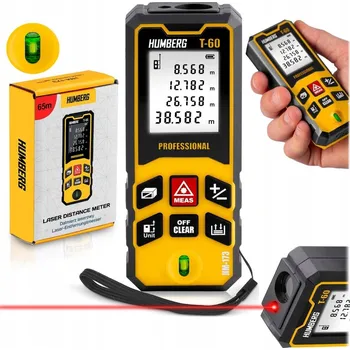 Měřící laser LASEROVÝ DÁLKOMĚR >>60 m<< ÚHLOMĚR DIGITÁLNÍ MĚŘIČ VODOVÁHA HUMBERG