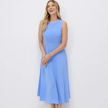 Dámské šaty Reserved - Midi šaty s příměsí modalu - modrá - 694HF-55X - 694HF-55X-L