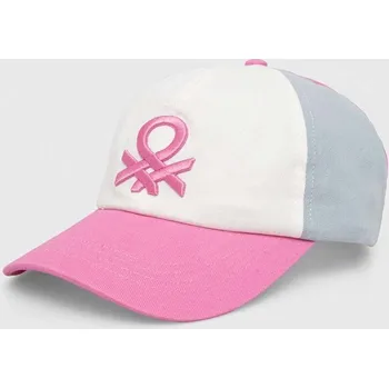 Kšiltovka Dětská bavlněná kšiltovka United Colors of Benetton růžová barva 6G0QCA01C.G.Sea.PPYH 30X, vel. 52