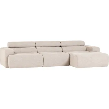 Pohovka WOOOD Krémově bílá bouclé rohová pohovka Novi 300 cm, pravá