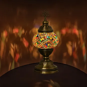 Lampička Krásy Orientu Orientální skleněná mozaiková stolní lampa Cansu - ø skla 12 cm