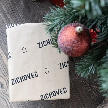 Balící papír Hnědý balicí papír s potiskem 70 x 50 cm