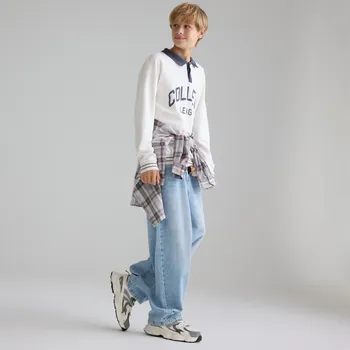 Reserved - Baggy džíny s přívěskem - modrá - 015FO-50J - 015FO-50J-122