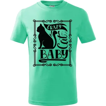 Chlapecké oblečení Dětské tričko s potiskem Cat baby Velikost: 134/8 let, Barva trička: Mátová