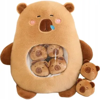 plyšák Plyšová Hračka Polštář kapybara plus 6 Ks malých