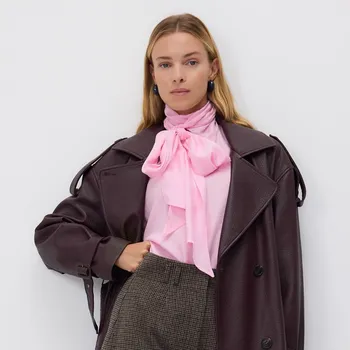 Dámská halenka Reserved - Halenka se šálou na zavázání - růžová - 095IC-30X - 095IC-30X-L