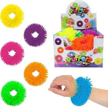 Náramek Teddies Náramek antistresový mačkací natahovací silikon 11cm 6 barev (1 ks)