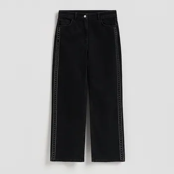 Dámské džíny Reserved - Džíny s lampasem - černý - 219HP-99X - 219HP-99X-38