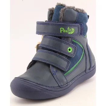 Dívčí obuv PONTE Dětská zimní kožená obuv AZ PVB122-597 podšívka vlna modrá 28