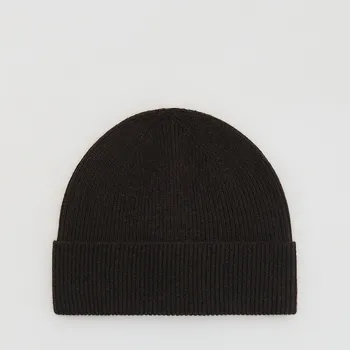 Čepice Reserved - Vlněná čepice s příměsí kašmíru - tmavě hnědá - 267GX-89M - 267GX-89M-ONE