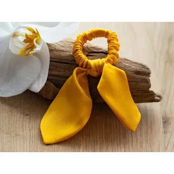 Malá hedvábná ozdobná gumička, WHITE ORCHID barvy hedvábí: hořčicově žlutá