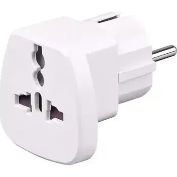 Elektrická zásuvka MicroConnect Univerzální cestovní zásuvka Schuko - Universal bílá (PETRAVEL)