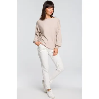 Dámský svetr BeWear Svetr BK024 Béžová Modern Fit OS