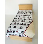 Luxusní deka s beránkem 140x200 mikroflanel TISK Kočky na střeše