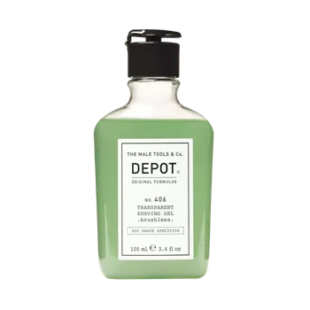 Péče o vousy Depot 406 Transparent Shaving Gel Brushless 100ml
