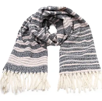 Šála Maxi šála - černobílá s pruhy