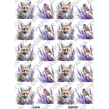 Umělecký papír Rýžový a soft papír na decoupage - Levandule - KB2840 Materiál: Soft, Rozměr: A4